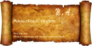 Mauszkopf Andos névjegykártya